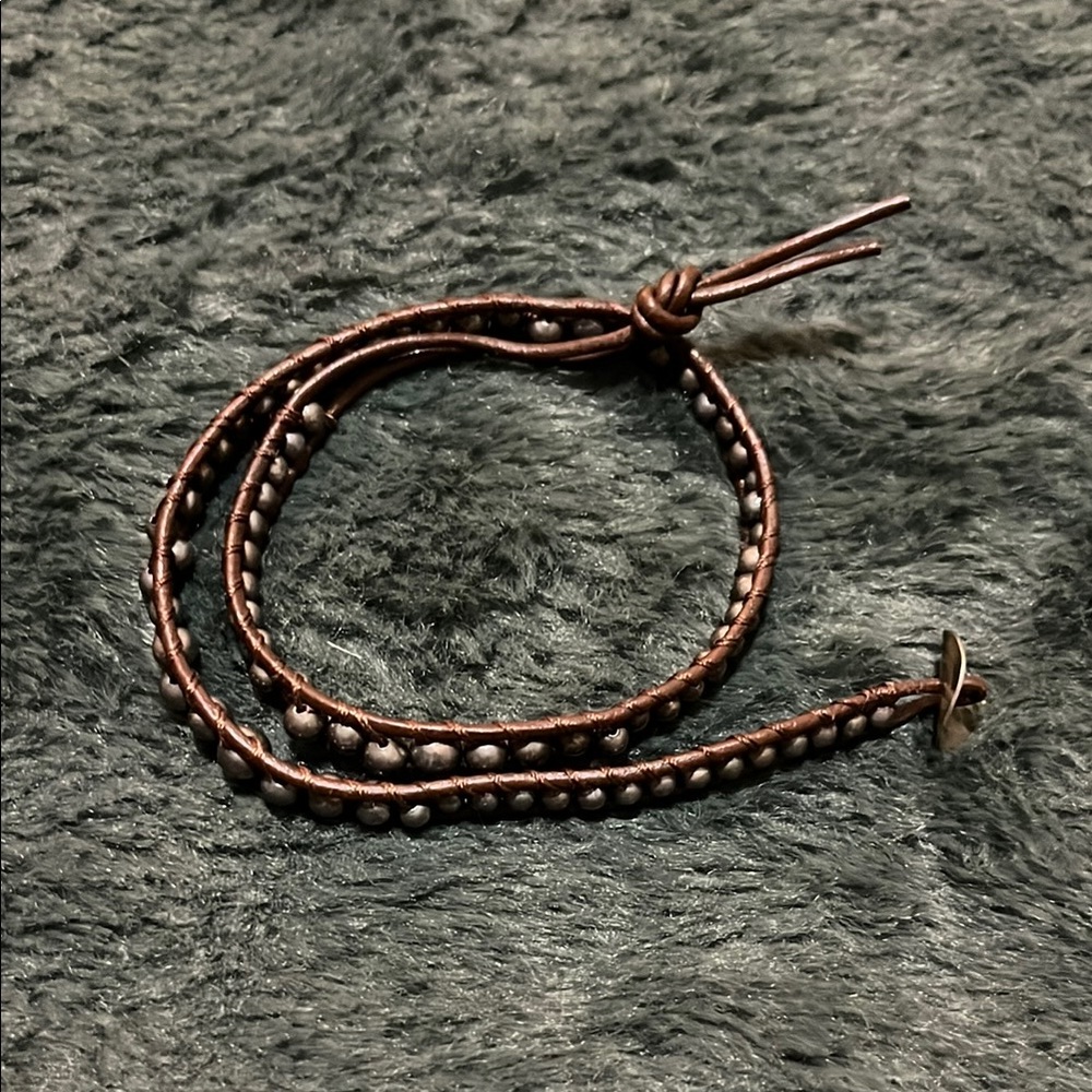 Brown Beaded Wrap Bracelet
